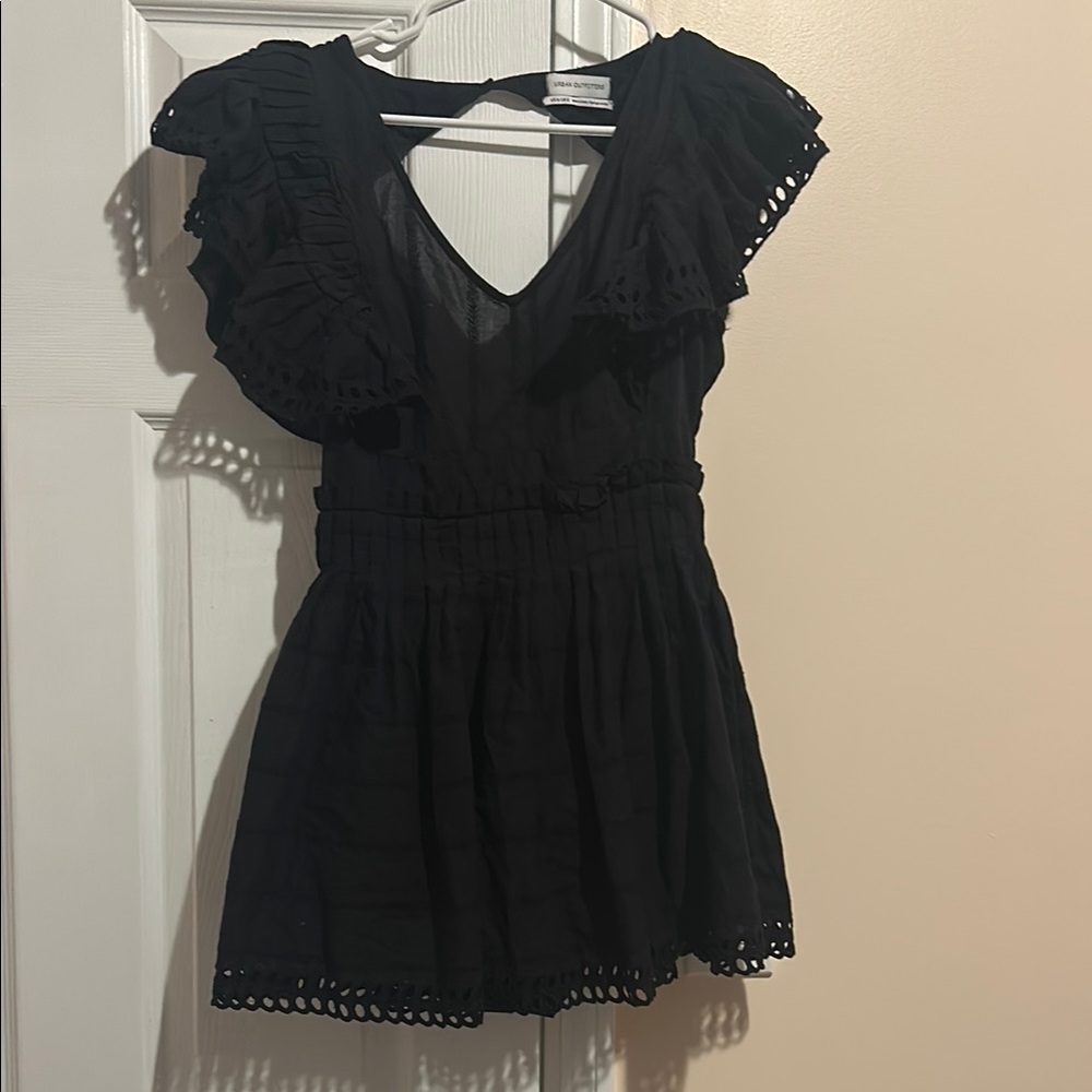 Elegant Black Ruffled Women's Top